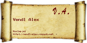 Vendl Alex névjegykártya