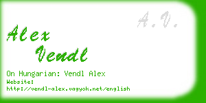 alex vendl business card